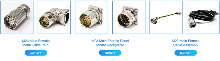 Power Connector M23 12Pin Female Assemble Plug Extension Cable 18AWG 50CM M23 12 Pin Female Connector