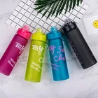 customized printing with PC material bpa free non-toxic clear water bottle with straw