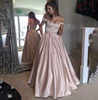 Elegant Cap Sleeve Beading Backless Prom Party Gown Evening Dresses 2019