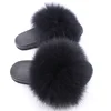 fringed girls fur sandals Bedroom PVC Fox Fur Slippers made in china