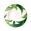Hot sale green banana leaf custom logo ceramic soup plate