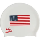 Wholesale Printing Logo Best Silicone Country Flag Swimming Cap