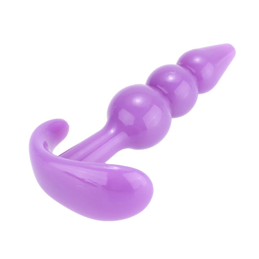 Silica Gel Anal Plug Triple-bead Anus Plug Clitoris / Prostate Massager Silicone Butt Plug for Men Women Adult Product Sex Toys