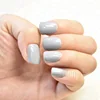 Light Grandma Grey Fake Nails OL Candy Squoval Artificial Ladies Nail Tips 24pcs/kit Easily DIY for daily wear F28-P392