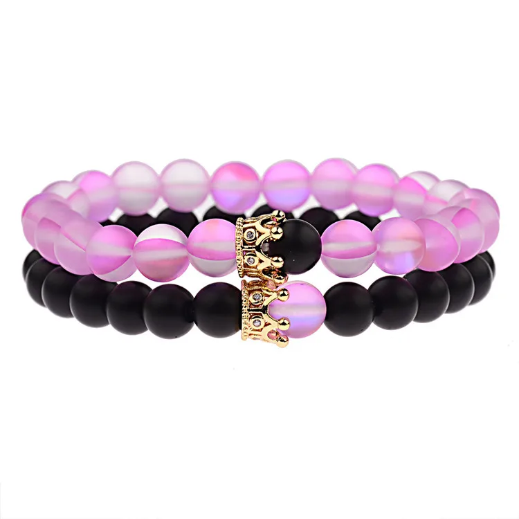 Frosted Flash Stone Hand String Couple Micro Crown Bracelet Color Retaining Elastic Cord Spectrolite Bracelet, Colorful
Frosted Flash Stone Hand String Couple Micro Crown Bracelet Color Retaining Elastic Cord Spectrolite Bracelet, Colorful