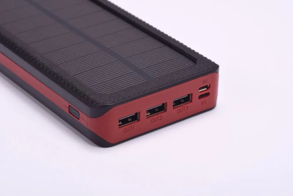 Alibaba No.1 Waterproof Real 20000mAh Solar Power Bank For Iphone X With Led Torch - ANKUX.COM