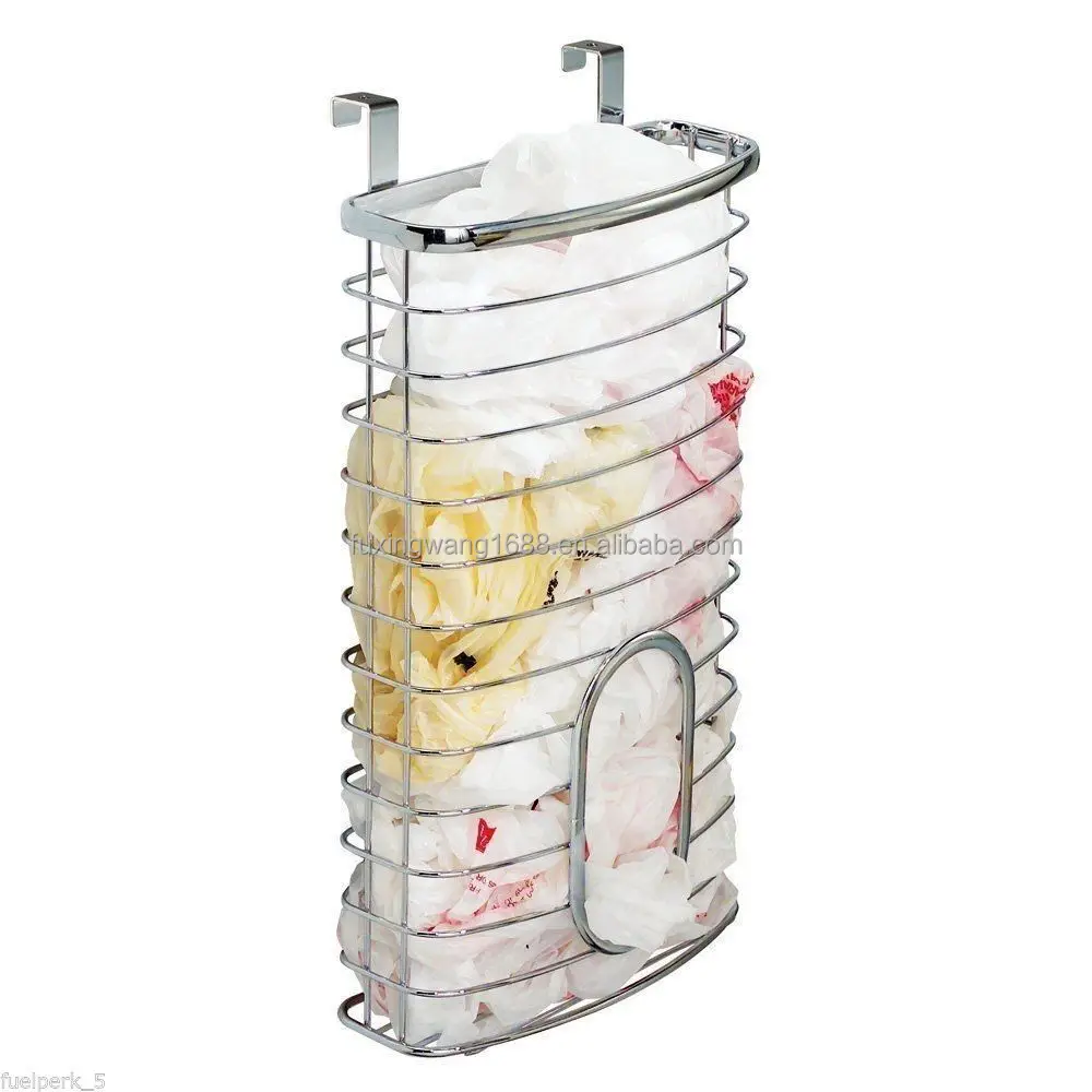 Plastic Bag Holder Over The Cabinet Door Basket Bin Recycle Reuse Bags Buy Basket Weaving Plastic Bags Folding Recycle Bag Product On Alibaba Com