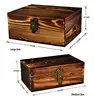 set of 2 Crafted multifunctional Wood Storage Box with Lock key