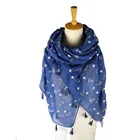 New style pearl fringes anchor pattern scarves with tassels