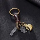 Fashion gifts Vintage Punk Key Chains Car keyring braided Leather key ring bag pendant Boxing gloves sport Keychain