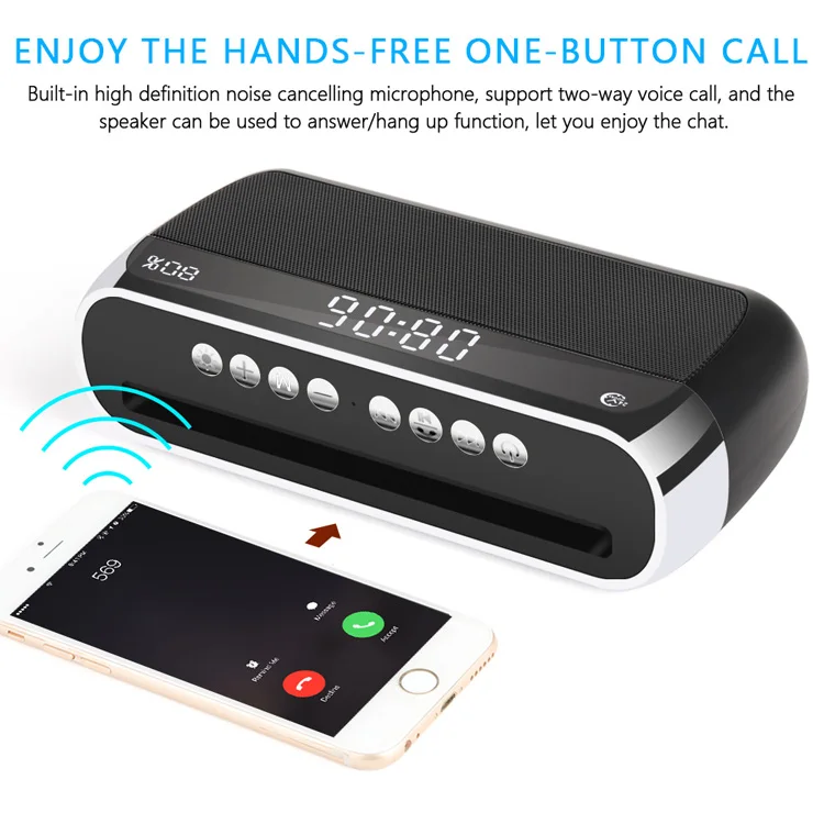 Wireless Alarm Clock Radio Work with Bluetooth Dual Hifi Speakers - ANKUX.COM