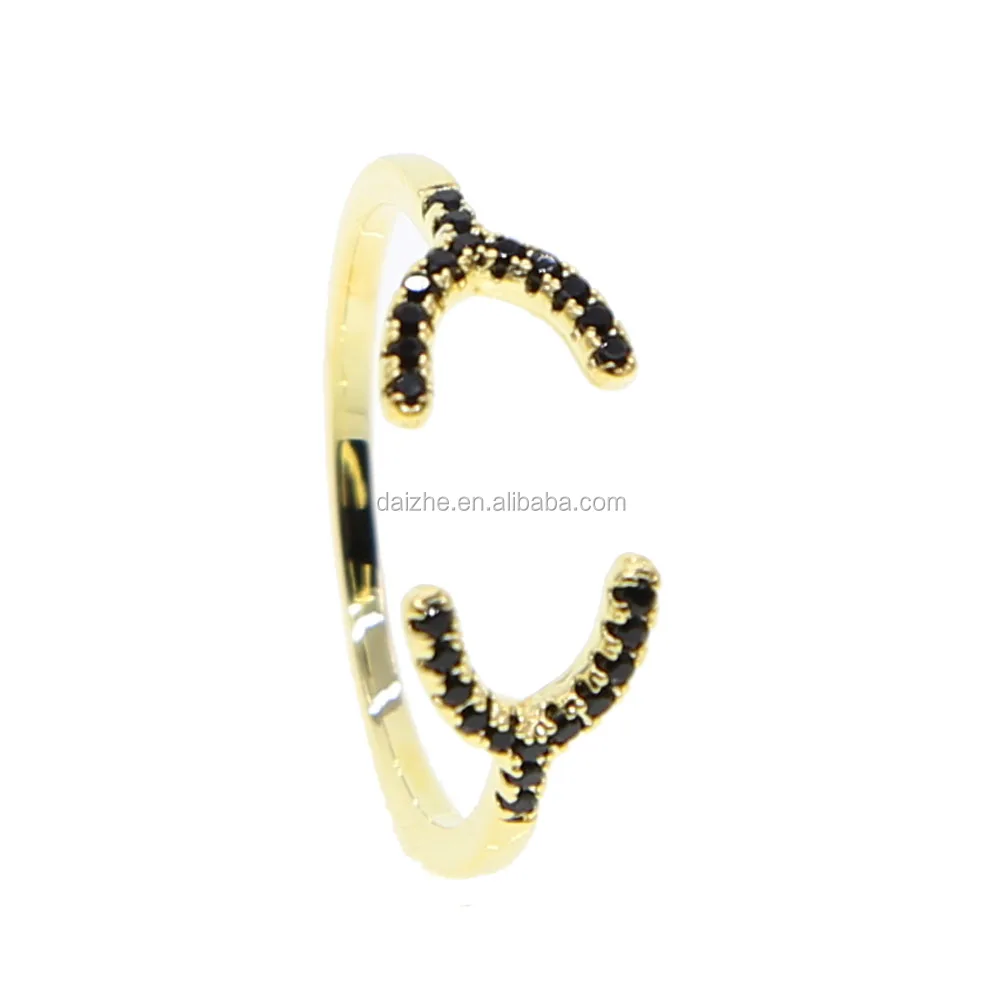 2021 fashion tiny band gold open rings with black cz pave Y shape adjust rings horseshoe ring for young girl
2021 fashion tiny band gold open rings with black cz pave Y shape adjust rings horseshoe ring for young girl