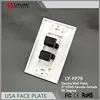 LY-FP79 Dual Port Gold Plated HDMI with Ethernet Wall Plate Face Cover for HDTV, Home Theater