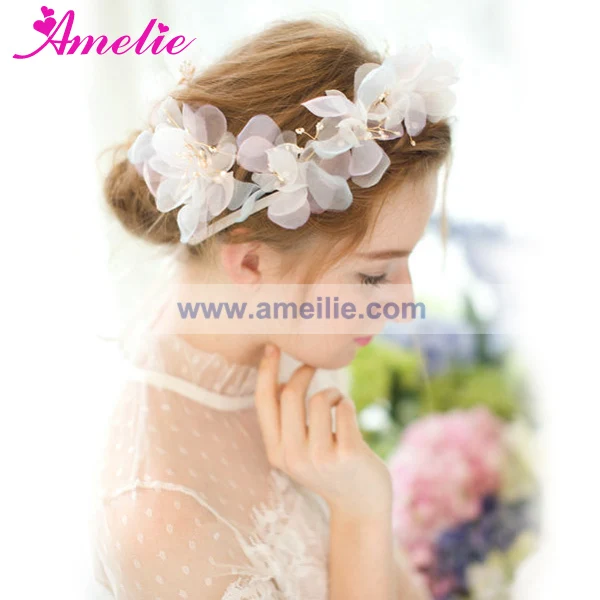wreath ribbon sweet flower garland korean wedding headdress hair