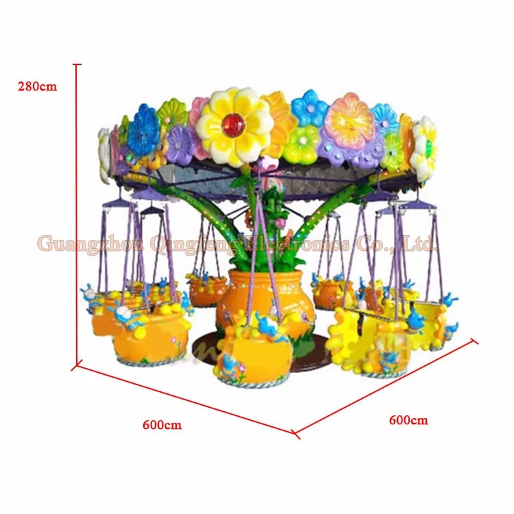outdoor coin operated big flying chairs Flower paradise carousel sale for amusement park