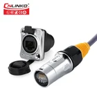 CNLINKO IP65 waterproof RJ45 cable connector, 8P8C ethernet plug socket panel mount