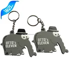 Custom keychain and offer sample Soft PVC rubber grey elephant brand keyring
