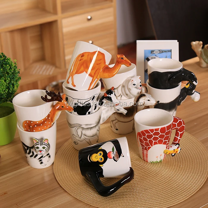 hand-painted animal mug