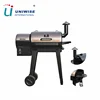 Barrel Wood Pellet Charcoal Smoker Barbecue Grills with Rolling Cart for Outdoor Backyard