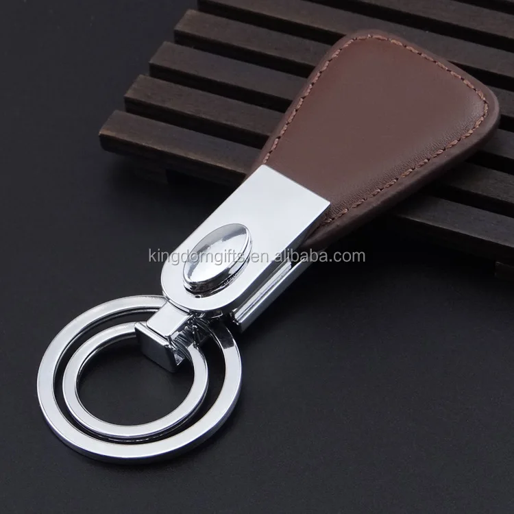 hot sale cheap leather metal keychain