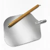 Aluminum made detachable rubber wood long handle pizza peel lifter solid big size pizza paddle spatula for oven grill