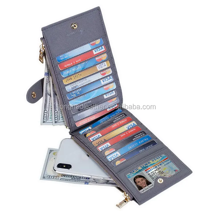 business gift set deep gray women wallet rfid blocking bifold