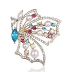 Women high Quality Flower Pearl Broches Pins Jewelry Fashion Wedding Party Crystal Brooch