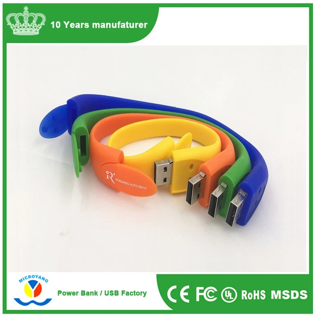 gift rubber silicon wristband usb pendrive pvc bracelet usb