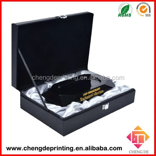 custom handmade black wine crystal luxury gift box packaging box