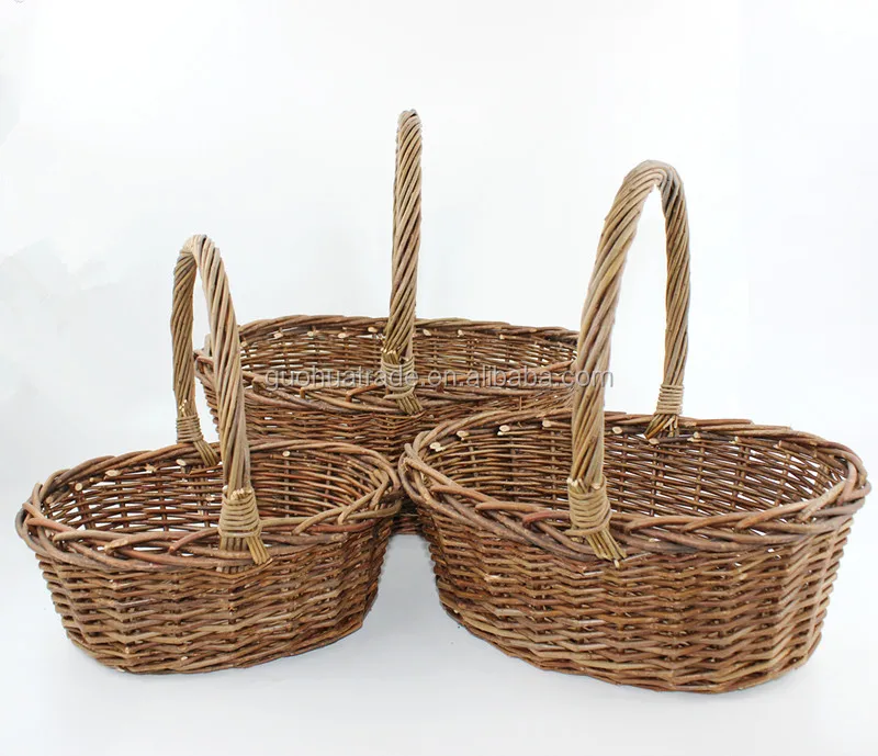 weaving wicker baskets handle for flower