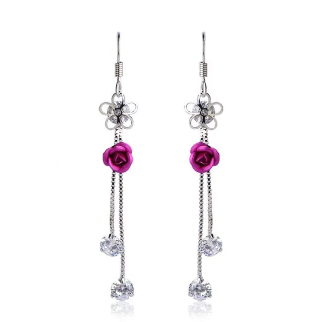 Wholesale High Quality Rose Flower Dangle Earrings Zircon Lady Romantic Dress Accessories Hook Earrings, Blue;rosy
Wholesale High Quality Rose Flower Dangle Earrings Zircon Lady Romantic Dress Accessories Hook Earrings, Blue;rosy