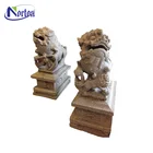 Carving Chinese natural granite marble foo dog sculpture stone fu dog statue for decor