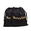 Black reusable plain cotton gym bag sport polyester bag dust drawstring bag blank drawstring bags