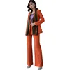 New arrival winter fashion tassel collar orange women suits