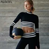 Fashion long sleeve crop top women fitness gym shirts sports active wear