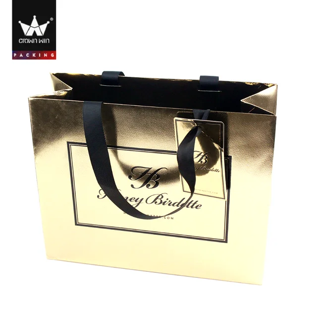2018 new thick 250grams custom gift coated paper bag with logo
