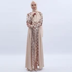 2019 Muslim luxury ladies long-sleeved dress Dubai high-density sequin embroidery fashion dressing