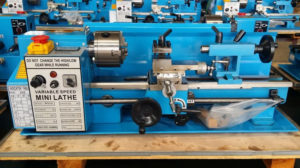 750W 120KGS variable speed bench lathe sp2124 bench lathe drill