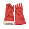 Oil resistant waterproof smooth finish long red pvc fully dipped glove