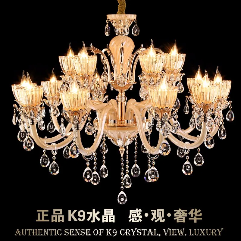 Long ceiling plate contemporary crystal chandeliers
