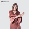 OEM China Clothing Women V Neck Wrap Satin Maxi Dress Silk Slip Evening Dress
