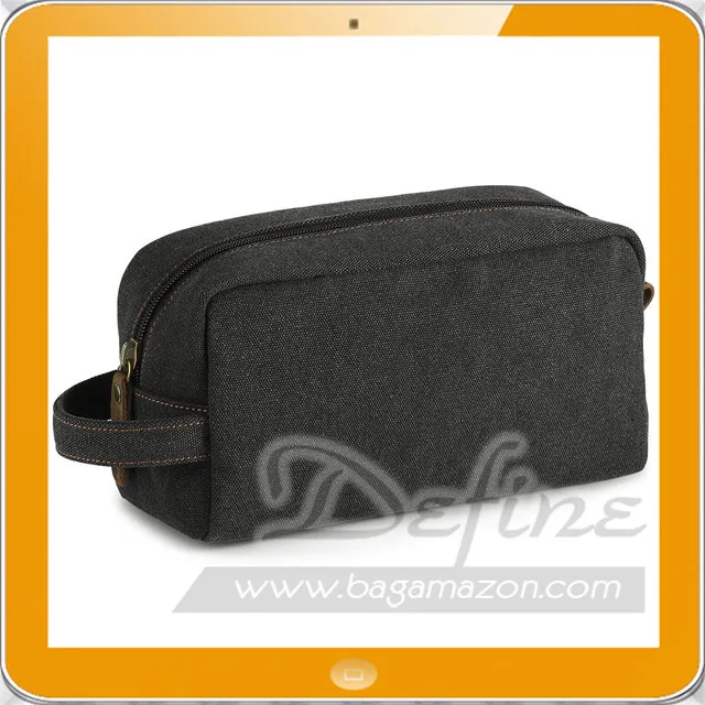 durable mens canvas cosmetic toiletry travel shaving dopp kit