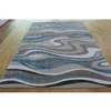Grey chinese style abstract river design hand tufted retangular floor rug