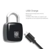 Flexible wire rope smart digital fingerprint lock portable luggage safty fingerprint unlock padlock