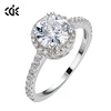 CDE cubic zirconia jewelry factory welcome custom logo 925 sterling silver fashion ring
