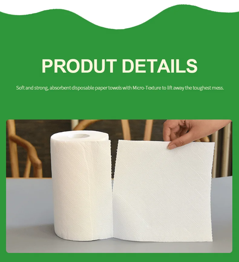 Wholesale Chinese 2 ply Disposable Soft & White Kitchen Cleaning Paper Towels with 12 Rolls