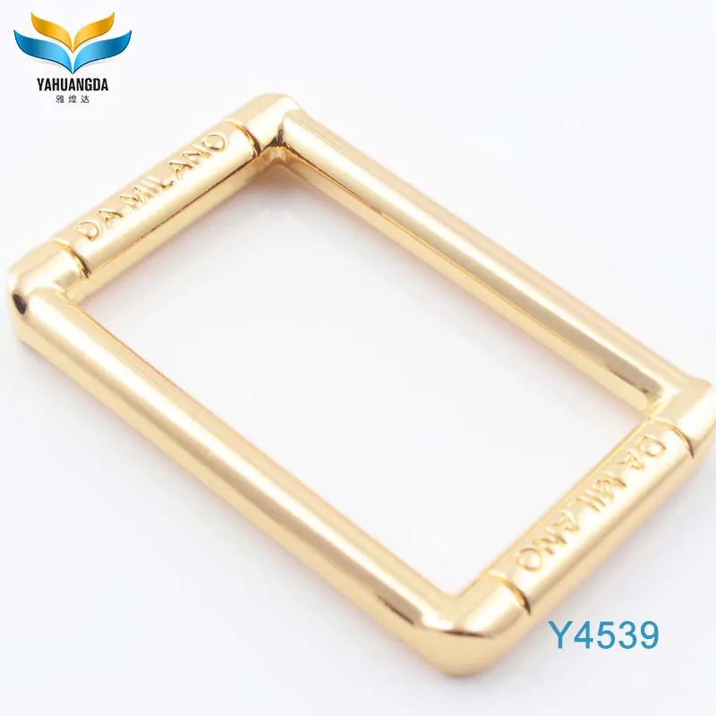 Design bag accessories with logo any color metal square ring clasps