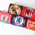 wholesale custom design acrylic knitted soccer fan football scarf