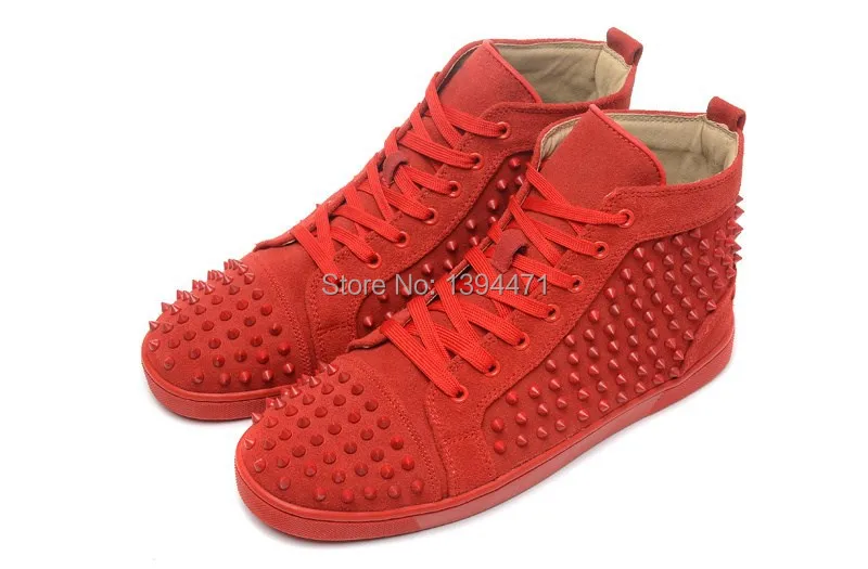 red spiked sneakers
