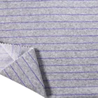 Weft knitted Cotton polyester lurex yarn dyed striped velour fabric